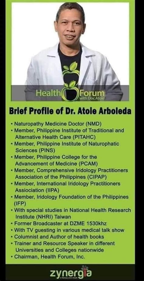 dr atoie arboleda education background|health forum home.